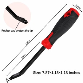 Heavy Duty Staple Remover Tool Upholstery Stapler Puller Lifter Staple Extractor Tack Puller for Removing Staples for Carpets Wood Flooring Furniture (Black-Red)