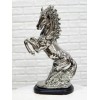Modern Chic Silver Plated Ceramic Endor Rearing Prancing Equine Horse
