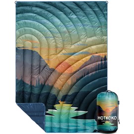 hotkoko Camping Blanket,Lightweight Puffy Blanket Packable Camp Blanket for Outdoor,Traveling, Stadium, Hiking, Picnics