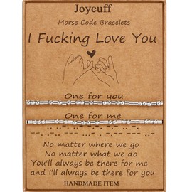 Matching Morse Code Bracelets for Couple Women Men Pinky Promise Long Distance Relationship Jewelry Valentines Day Gift for Bf and Gf Friendship Strand 2 Pcs Bracelets for Him and Her Christmas