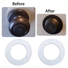 Rsoise Scar Plate, 2-1/8" Inner Diameter, 3-1/2" Outer Diameter, Fits Under existing lockset to Cover up The Damaged Door (2 Pcs White)