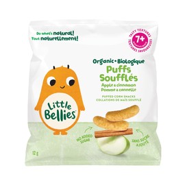 Little Bellies Organic Apple & Cinnamon Puffs Baby Snack (Pack of 7 x 12g Individual Packs)