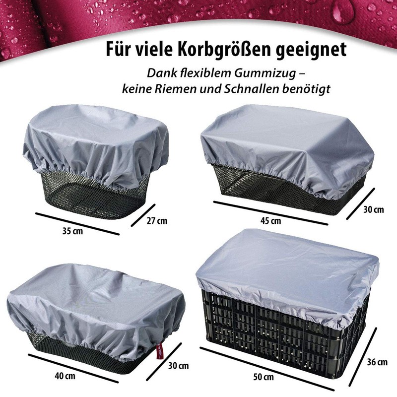 Nice 'n' Dry Rain Protective Cover Bicycle Basket, black