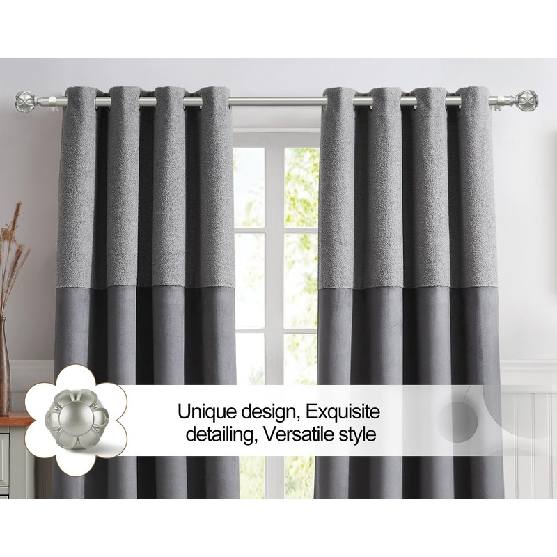KAMANINA Curtain Rods for Windows 66 to 120 Inch, 7/8
