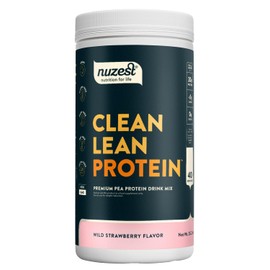 Nuzest - Pea Protein Powder - Clean Lean Protein, Premium Vegan Plant Based Protein Powder, Dairy Free, Gluten Free, GMO Free, Naturally Sweetened, Wild Strawberry, 40 Servings, 2.2 lb