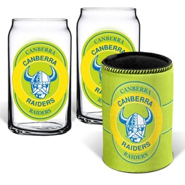Canberra Raiders NRL Rugby League Can Glasses and Can Cooler