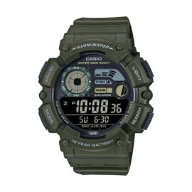 Casio WS1500H Series | Men’s Digital Watch | 100M WR | Dual Time | Countdown Timer | LED Light | Moon Phase | Fishing Mode | Auto Calendar | Multi Alarms | 1/100 SEC Stopwatch | 10 Year Battery