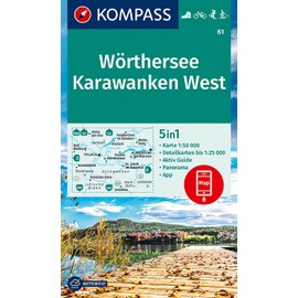 KOMPASS Wanderkarte 61 Wörthersee, Karawanken West 1:50.000: 5in1 Wanderkarte mit Panorama, Aktiv Guide und Detailkarten inklusive Karte zur offline ... Fahrradfahren. Skitouren. Langlaufen.