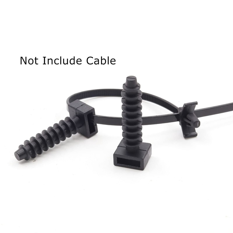 Biqing 100PCS Black Cable Tie Mounts, Up to 9mm Width,