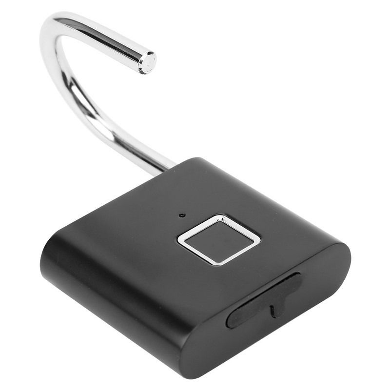 Smart Fingerprint Padlock USB Rechargeable Security LED Lock for Backpack