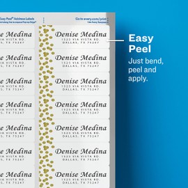 Avery Easy Peel Return Address Labels, 2/3" x 1-3/4", Gold Confetti Design, 600 Labels (6543)