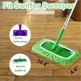 Reusable Mop Pads Compatible with Swiffer Sweeper Mop, Wet and Dry Floor Cleaning Mop Head Pads Refills, Washable Mop Pads for Surface/Hardwood Floor Cleaning, 3 Pack(Mop is Not Included)