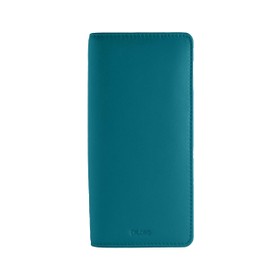 DiLoro Leather Zippered Triple or Quad Pen Case Pencil Pouch Holder for Three or Four Fountain Ballpoint Rollerball Pens or Glasses (Nappa Turquoise)