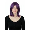 Prettyland Dunkel-Lila Damen Mittellange 40cm Perücke mit Pony Glatt Hitzefest