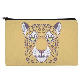 Gold Spotted Leopard Face Makeup Cosmetic Bag Organizer Pouch