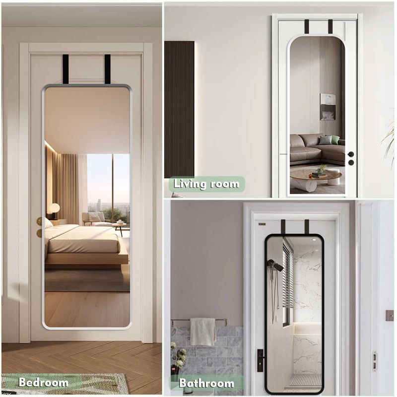FWUNYVN 2 Pairs Over-The-Door Mirror Hanger, Adjustable Door Mirrors Hook