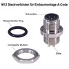 M12 5-pin male panel mount socket sensor connector Lonlonty, thread