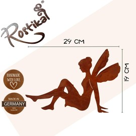 Rostikal Fairy Elf Garden Figure 25 cm - Garden Figures & Garden Statues, Rust Garden Decoration Figures for Outdoor and Indoor Use - Garden Figures for Outdoor Use Weatherproof