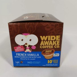 Wide Awake Coffee Pods 10-Pk French Vanilla Light Roast, K Single Cup Brewer