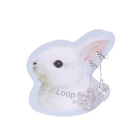 3carat Loop Fit Painless New Feeling Earrings Lightweight Anti-Fall Nickel Free Non-Hole Piercing Bijou Tumbled Weed, Alloy, Glass