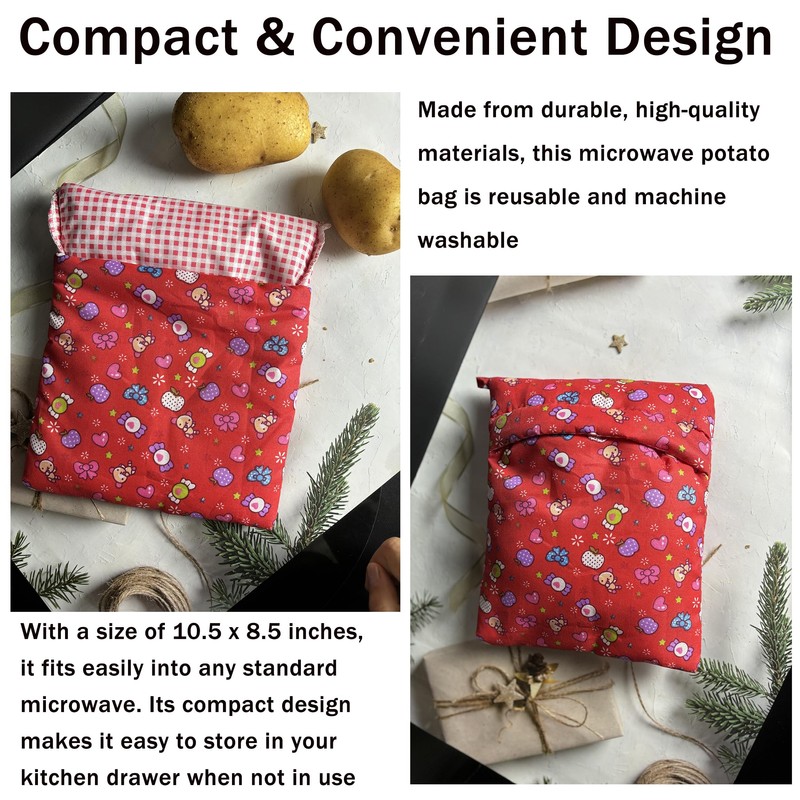 Reusable Microwave Potato Baking Bags, 2 Pack, 10.5 x 8.5
