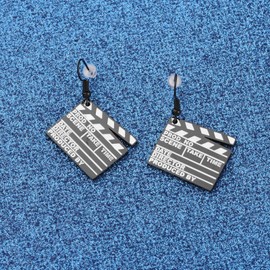WUSUANED Black Movie Clapboard Earrings Movie Night Party Gift Director Gift Camera Action Gifts Actor Gift Movie Maker Gift