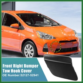 Motoforti Unpainted Front Right Bumper Tow Hook Cover for Toyota Prius C 2012-2015 Front Bumper Tow Hook Eye Cap No.52127-52941 Black Long-Lasting