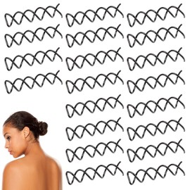 20PCS Spiral Hair Pins Alloy for Bun Pins Black Hair Pins for Buns Corkscrew Spin Pins Non Scratch Round Clip for Bobby Pins for Hair Premium Hair Accessories for Girls Child Women Diy Hair Maker