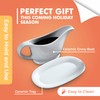 Bruntmor 11 Oz White Ceramic Gravy Boat With Tray, 11