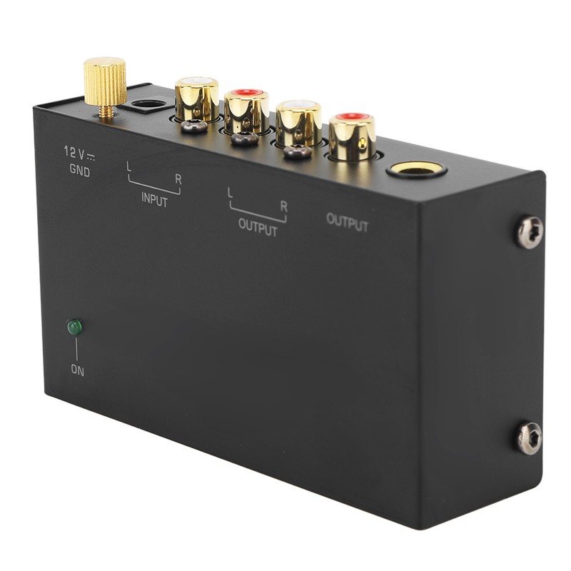 Phono Preamplifier AC Metal 100‑240V Sound Record Player Preamplifier for