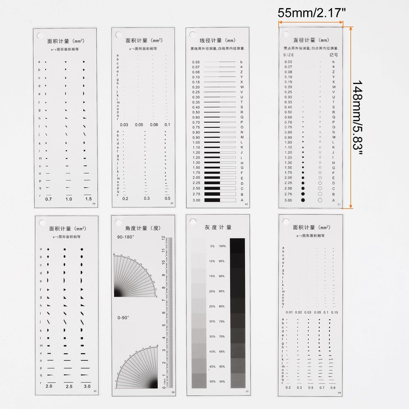 HARFINGTON High Precision SEC Size Estimation Chart Transparency Flaw Detection