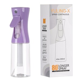 YULING-X hair spray bottle, ultra-fine spray continuous spray bottle (200ml/6.8oz), used for hair design, vegetation, cleaning, hair care and skin care - empty, reusable (Purple)