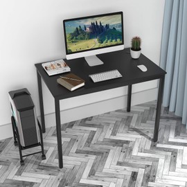 EE EUREKA ERGONOMIC 39 inch Small Computer Desk for Small Spaces Home Office PC Writing Desk Dining Table Easy Assembly, Black