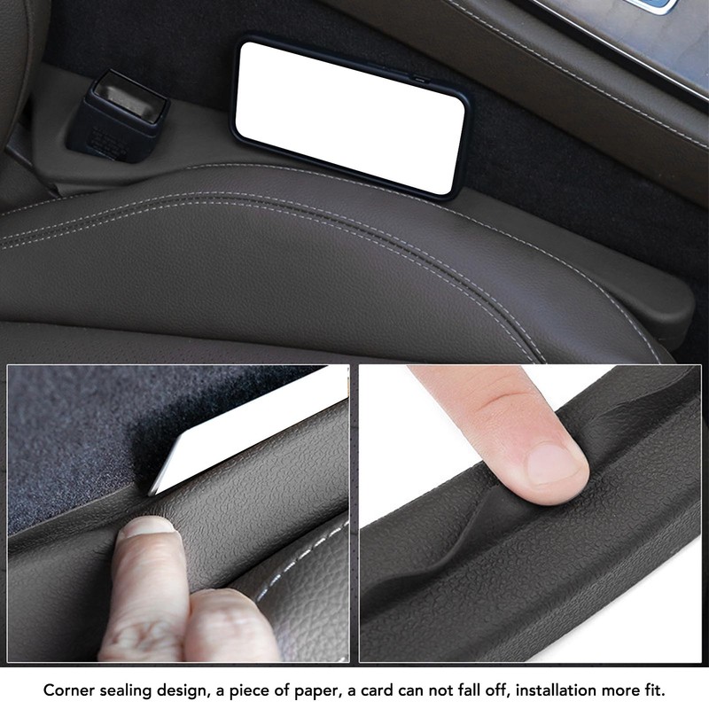 2Pcs Car Seat Gap Filler Dropping Prevention Waterproof Console Side