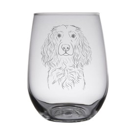 HullSpeed Designs Boykin Spaniel Engraved Stemless Wine Glasses (set of 2)