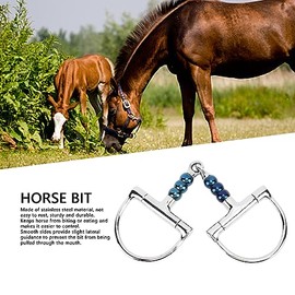 HEEPDD Freno para Caballo 125mm, Boca de Acero Inoxidable Antimordeduras, Anillo en D para Adiestramiento y Equitación, Superficie Pulida para Mayor Comodidad, Uso en Granjas y Hípicas