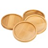 sourcing map 4PCS Mosaic Bamboo Coasters, 3.7 Inch Blank Base