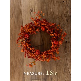 MISSPIN 16 Inch Fall Wreaths for Front Door,Harvest Thanksgiving Wreath, Farmhouse Fall Decorations for Home Front Door Porch Wall Window, Autumn Wreath for Indoor Outdoor