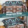 AMWAN Cotton Sofa Slipcover with Khaki Green Boho Geometric Pattern
