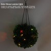 Solar LED Rattan Ball Lights Hanging Simulation Plastic Green Leaves