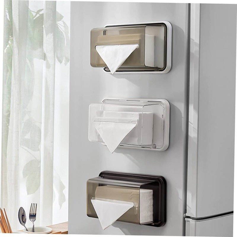 Ipetboom Wall Mounted Tissue Dispenser Transparent Magnetic Tissue Box for
