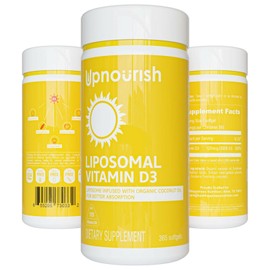 UpNourish Liposomal Vitamin D3 5000 IU (125 mcg) - 1 Year Supply - 365 softgels