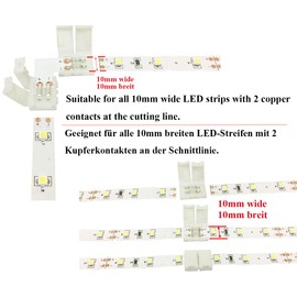 LitaElek 10pcs L shape Connector for 10mm wide SMD 5050 5630 Monochrome LED Strip Light 2 pin Flex LED Tape Light Right Angle Corner Connector Flexible TV Backlight LED Ribbon LED Rope Light Adapter