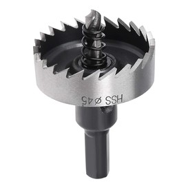 uxcell 45mm High Speed Steel HSS Drill Bit Hole Saw Cutter for Metal Alloy Wood