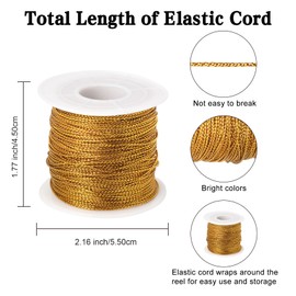 Metallic Cord 218 Yards 1mm Gold String Twine Metallic Tinsel Thin Ribbon Rope Silver Thread String for Crafts Bracelet Necklace Jewelry Making Gift Wrapping Christmas Ornaments Hanging Decor 2 Roll