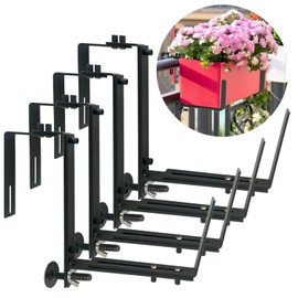 Proium Planter Box Brackets Window Box Brackets Flower Box Brackets for Railings, 6 mm Thick Base, Two Mounting Options for Balconies, Fences and Gardens