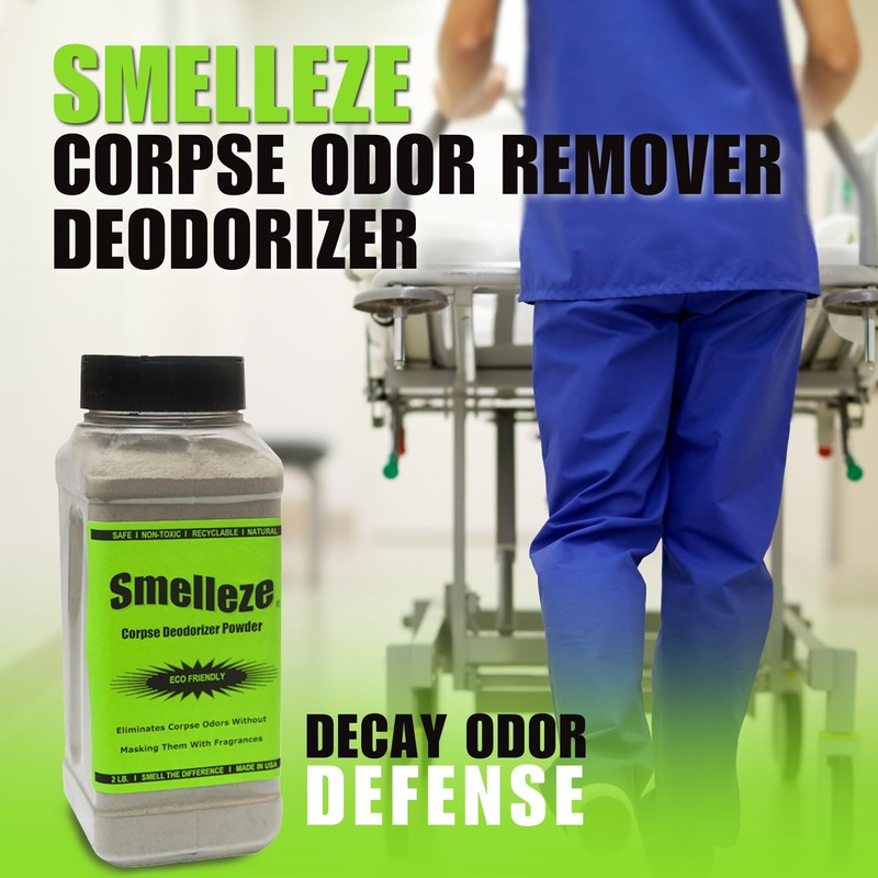 SMELLEZE Natural Corpse Odor Absorbent & Deodorizer Powder - Deodorizes
