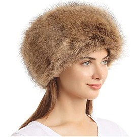 ANGELA & WILLIAM cl2046 Women Winter Faux Fur Russian Cossack Style Hat (BN4102-LT Brown)