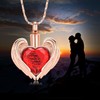 QGJNSGC Cremation Jewelry Crystal Heart Necklace for Ashes Pendant Angle