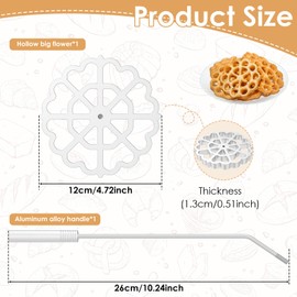 Foribyw Aluminum Alloy Rosette Molds 12cm Detachable Bunuelos Cookie Maker Mold Reusable Flower Bunuelos Cookie Mold for Kitchen Baking Cooking